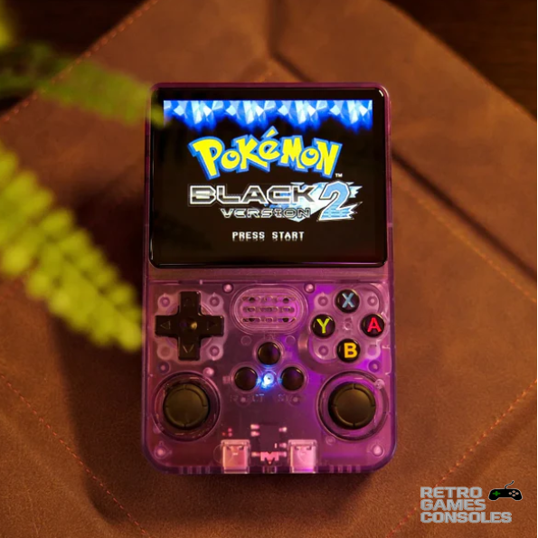 R36S retro handheld gaming console front view – 3.5-inch screen with colorful buttons