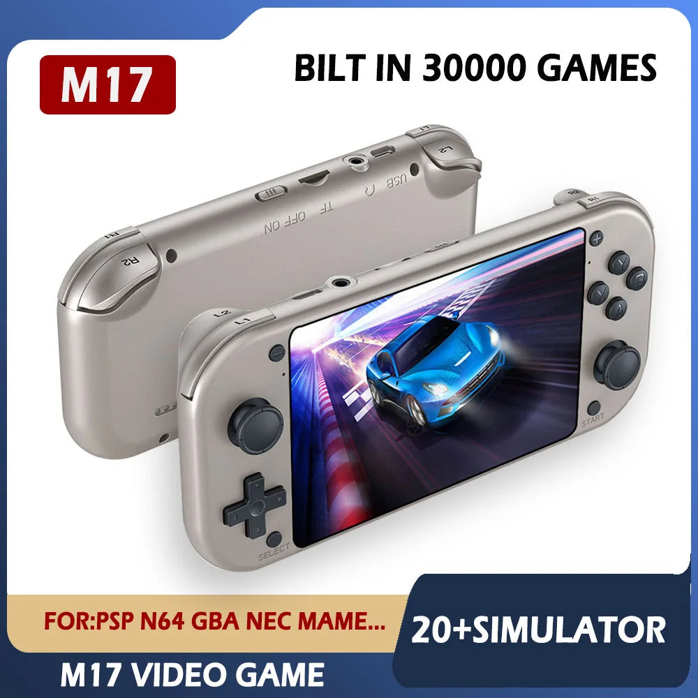 M17 Retro Handheld Game Console – 128GB | 4.3" Screen | Open-Source Linux System