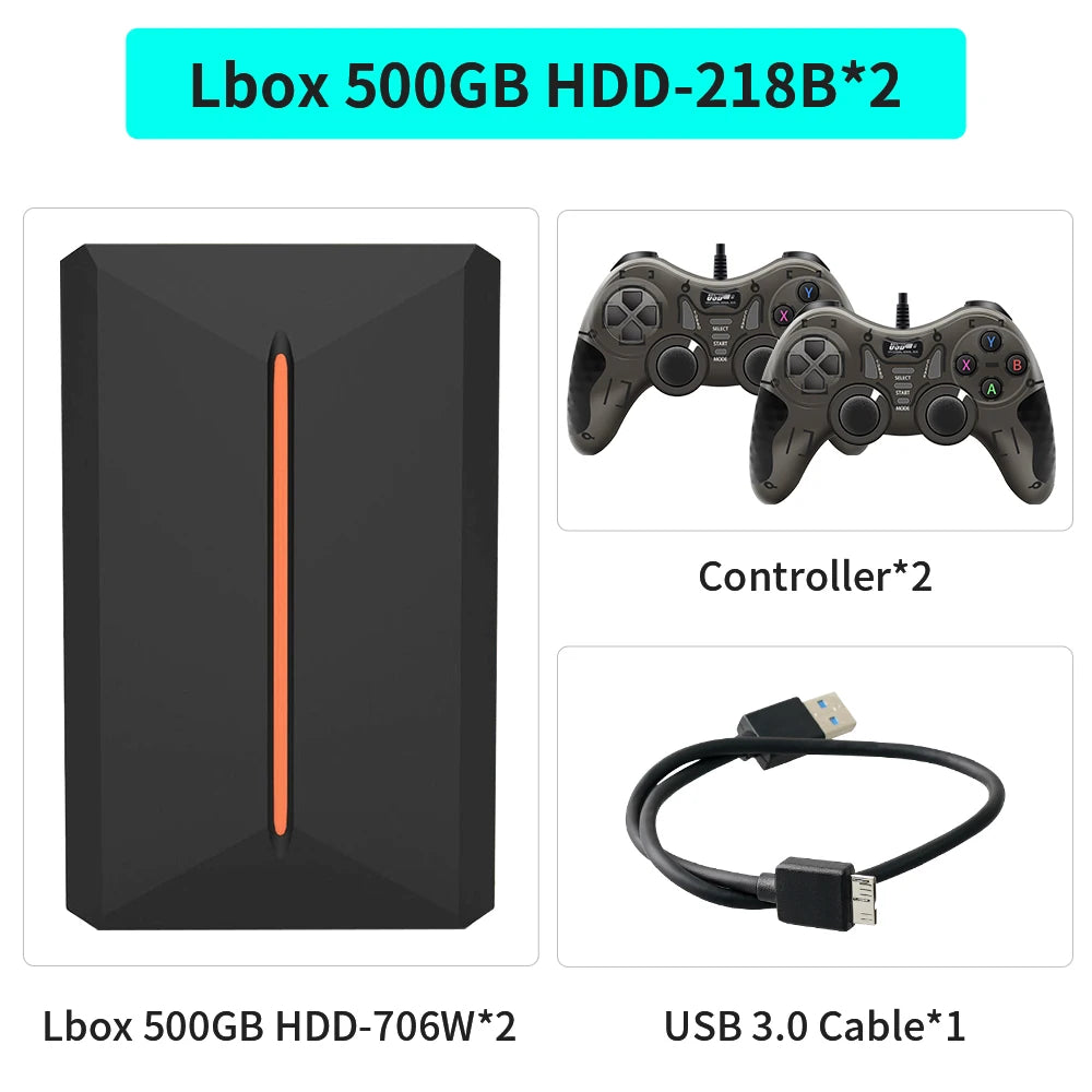 500GB Retro Gaming HDD LaunchBox – 3,700+ 3D & Classic Games | Works with PS4, PS3, PS2, Wii, N64, & Windows PC