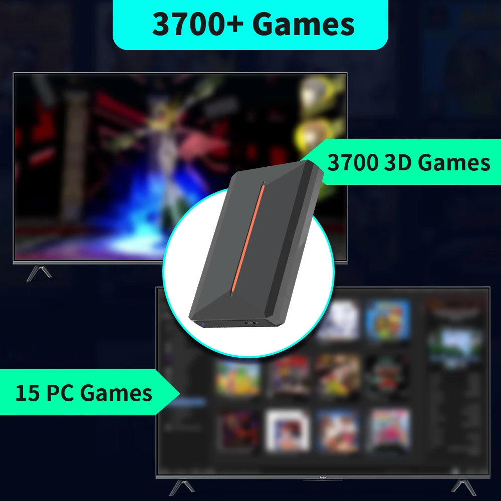 500GB Retro Gaming HDD LaunchBox – 3,700+ 3D & Classic Games | Works with PS4, PS3, PS2, Wii, N64, & Windows PC