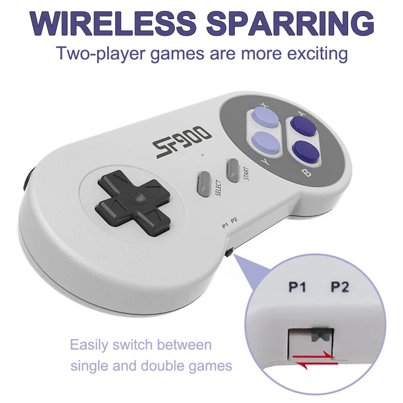 SF900 SNES/NES Game Stick | HDMI Console – 5000 Games | 2.4G Wireless Controllers
