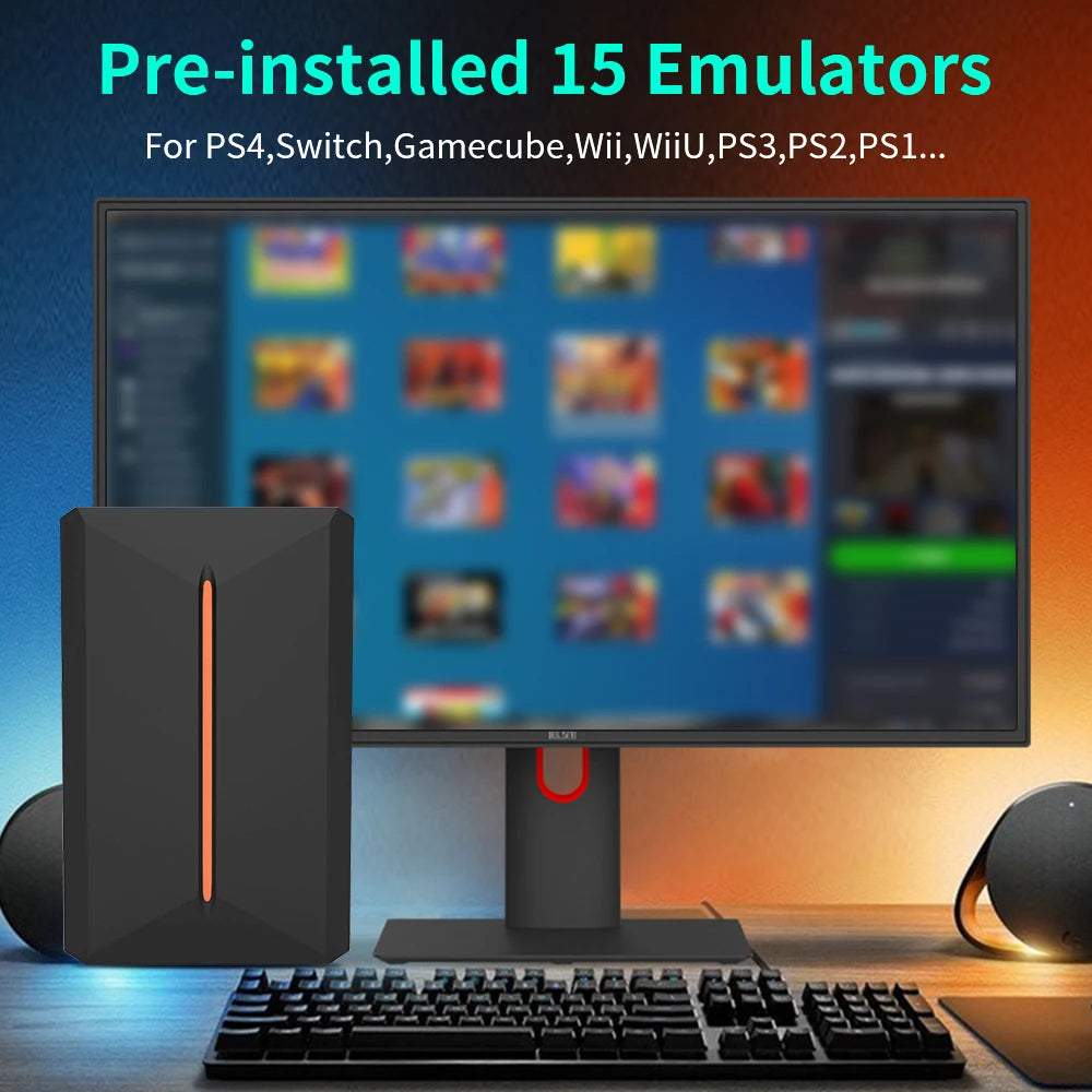 500GB Retro Gaming HDD LaunchBox – 3,700+ 3D & Classic Games | Works with PS4, PS3, PS2, Wii, N64, & Windows PC