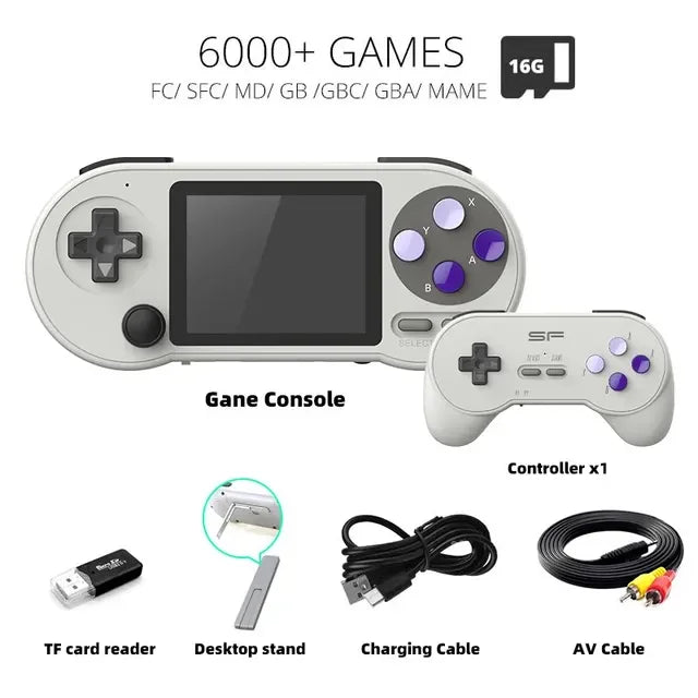 SF2000 Retro Handheld Game Console – 6000 Games | 3" IPS Screen