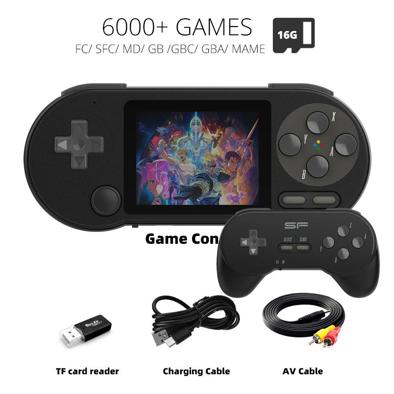 SF2000 Retro Handheld Game Console – 6000 Games | 3" IPS Screen