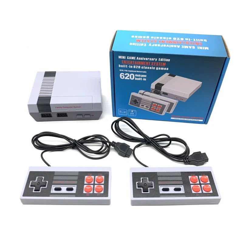 Retro NES Mini Style Game Console – 620 Built-In Games | Classic TV Console with USB Power