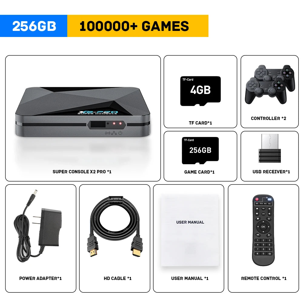 X2 Pro – Retro Game System with 100,000+ Games | 4K HD Output