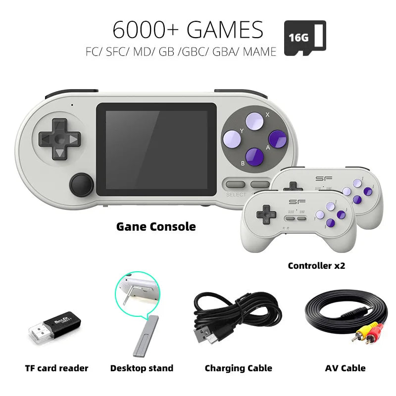 SF2000 Retro Handheld Game Console – 6000 Games | 3" IPS Screen