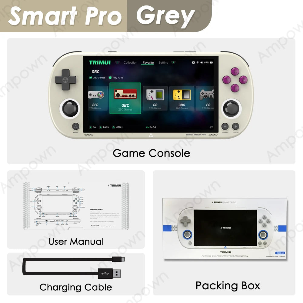 Trimui Smart Pro | 4.96" IPS Handheld Console – RGB Lighting | Linux System | Joystick Control