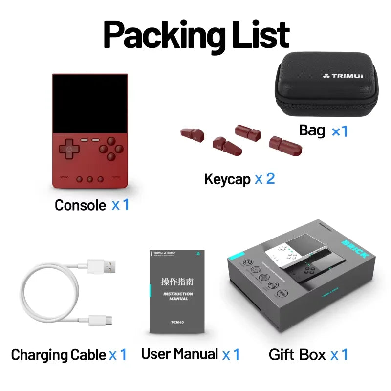 TRIMUI BRICK | 3.2" Retro Handheld Console – Open Source Linux | Pocket-Sized | USB-C